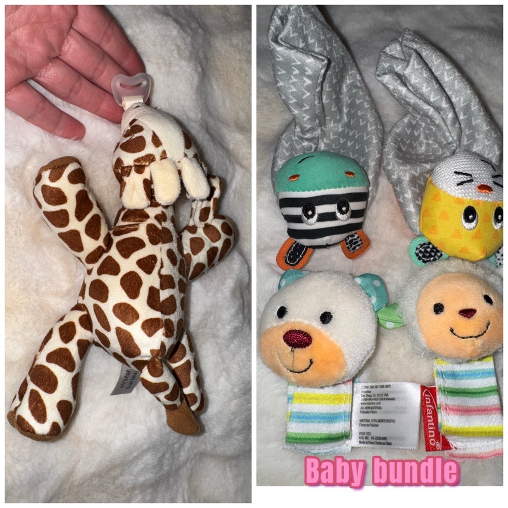 Philips Avent pacifier Giraffe and Animal toy, White, Multi-Color